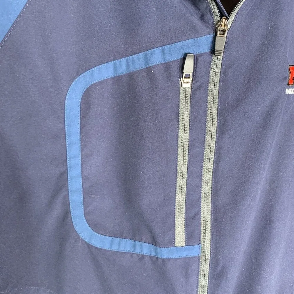 Tri-Mountain Coat Mens L Blue Full Zip Hook & Loop Cuff & Collar NBS Reno Embrod - Picture 5 of 14